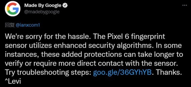 Pixel 6被曝指纹识别慢 近日谷歌终于向这些抱怨作出了回应